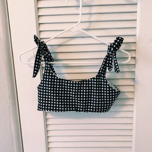 gingham tie bikini top